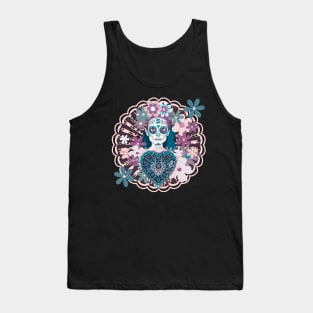 Z-Girl: Dreams of La Catrina. Cut Paper Lace No. 5 Variation Tank Top